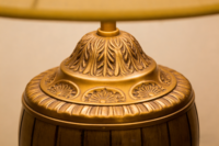 Lampe de table LED classique en métal doré antique avec abat-jour en tissu, AC 85-265V, intensité variable, garantie de 2 ans, température de couleur personnalisable pour hôtel