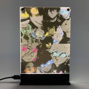 Led rétro-éclairé poster <span class=keywords><strong>bleu</strong></span> serrure Anime veilleuse pour cadeau d'anniversaire <span class=keywords><strong>chambre</strong></span> veilleuse salle de jeux déco lampes de table signe Yoichi Isagi - Product Image 2