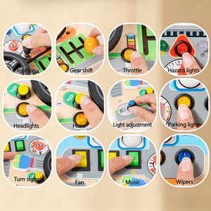 Volante Interattivo di Nuova Generazione per Simulazione di Guida, Giocattolo Educativo Montessori in Legno per Bambini - Product Image 3