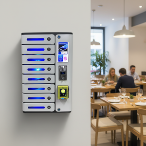 MIA Pre 8 Portes - Casier de recharge mobile à monnayeur et à carte de crédit, compatible avec les paiements sans espèces (ex. paiement par carte bancaire) Visa Master Card Google Pay - Product Image 1