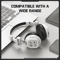 ONIKUMA GT803 Headphone Nirkabel Berkabel Dual-Mode Putih Hitam USB-C Earphone Lipat Over-Ear