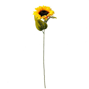 Bouquet de tournesols artificiels en soie jaune-orange pour décoration intérieure et accessoires de mariage - Product Image 4