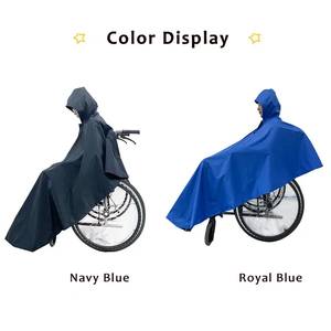 Poncho Impermeable con Capucha y Cremallera para Silla de Ruedas Chunya Spun para Adultos, con Reflejante de Seguridad y Orificio para el Manillar Trasero - Product Image 4