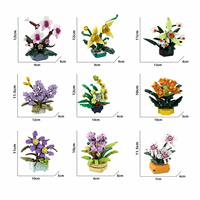 Bloques de Construcción de Flores Mini EPT, 9 Piezas, Juego de Ladrillos de Plantas en Maceta Botánicas PDQ, Decoración Floral para Escritorio, Regalo Creativo