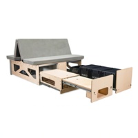 Cama Plegable Moderna de Madera Maciza con Compartimento de Almacenamiento, Deformable y para Acampar en el Auto, OEM/ODM