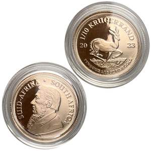 Cápsula <span class=keywords><strong>Krugerrand</strong></span> de monedas de oro de 1/10 Oz, cajas de monedas redondas pequeñas de plástico bien selladas - Product Image 1
