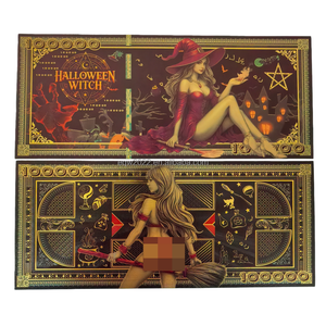 Gratis Verzending Halloween Collectie Geschenk Heks Polymeer Goudfolie Geplateerd Bankbiljet Plastic Bankbiljet - Product Image 4