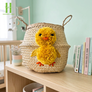 Best Seller Handwoven Seagrass Storage Basket Home <b>Decorative</b> Christmas <b>Decorations</b> Gifts Shoe Organization Storage Box jiahao - Product Image 1