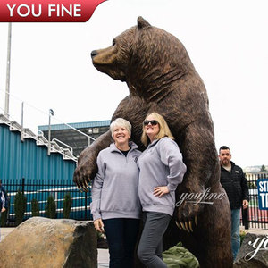 Statua Monumentale di Orso <span class=keywords><strong>Grizzly</strong></span> in Piedi, Grande Dimensione, Realistica, in Ottone e Bronzo, per Giardino Esterno YOUFINE - Product Image 4