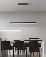 Luminaires linéaires LED en aluminium de luxe pour bar, îlot de cuisine, salle à manger, bureau, style moderne simple, longs, réglables en hauteur, à intensité variable, suspendus