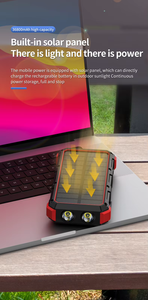 Batterie <span class=keywords><strong>solaire</strong></span> multifonction grande capacité Li-Polymère 22,5W avec charge rapide sans fil et lampe de camping pour l'extérieur - Product Image 6