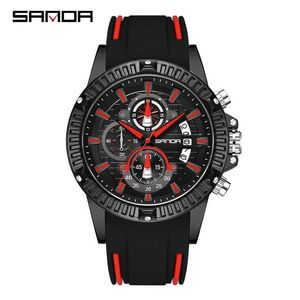 สายซิลิโคน นาฬิกาควอตซ์ผู้ชาย Sanda 5511 ขายดี นาฬิกาข้อมือแฟชั่นผู้ชาย สไตล์ธุรกิจ หรูหรา นาฬิกาสปอร์ต เรืองแสง กันน้ำ 3BAR - Product Image 6