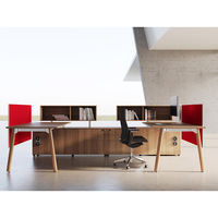 Station de travail moderne pour deux personnes Table de bureau cloison combinaison de bureau élégants bureaux de personnel en mélamine