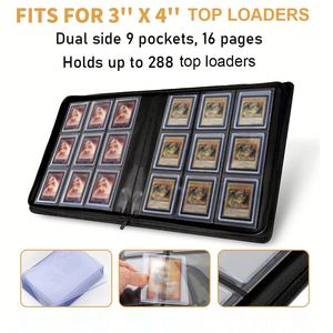 Custom logo Wholesale <b>Top</b> Loader Card Binder 9 Pockets 16 Pages Photo Album Pu Leather <b>PVC</b> Card Storage Toploaders Binder - Product Image 4