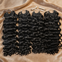 Extensions de cheveux bouclés italiens en plumes, cheveux humains vierges indiens Remy, tissage micro-anneaux, prix d'usine, vente en gros
