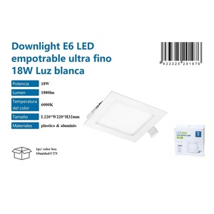 LED E6 da incasso Ultra sottile luce bianca 18W 6000K-illuminazione e plafoniere - Product Image 1