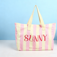 Sac fourre-tout en toile rayée personnalisable OEM ODM, écologique, durable, pour la plage et le shopping, impression personnalisée, taille et emballage sur mesure