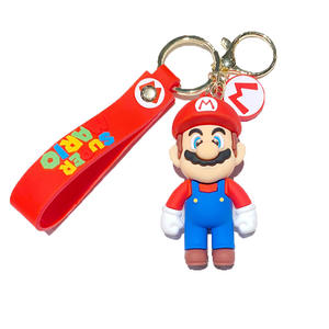 Hot Selling für Super Mario Cartoon Schlüssel bund Niedliche Metall blase Mario Puppe Anhänger für Auto Schlüssel Dekoration PVC Gummi für - Product Image 5