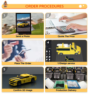 Set de Bloques de Construcción de Modelos de Autos Educativos de Plástico ABS Personalizados de Fábrica, Escala 1:12, Regalos de Juguetes DIY para Ladrillos Creativos