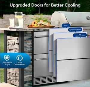 Réfrigérateur à boissons sous comptoir grande capacité pour la maison, la cuisine, l'hôtel, réfrigérateur compact intelligent en acier inoxydable avec tiroir - Product Image 4