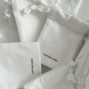 Custom Logo Printed Cotton Dust Bag 100% Organic Cotton Material <b>Drawstring</b> Packaging <b>Pouch</b> in Low Moq - Product Image 1