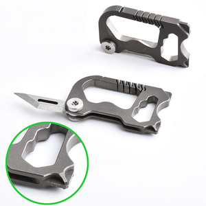 LFEDC Attività all'Aperto Regalo per Padre Fidanzato Uomo Moschettone Multifunzione in Lega di Titanio con Coltello - Product Image 4
