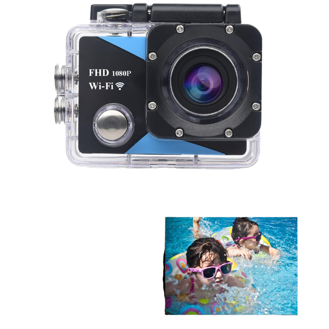 Action Camera HD 1080P Waterproof 32GB Built-in Memory for Motorcycle & Helmet Use