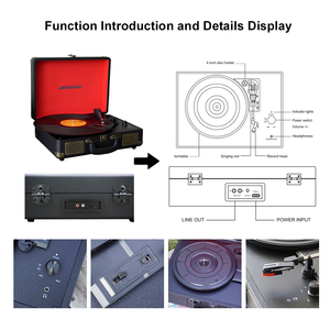 Trong Kho Giá cả phải chăng thấp moq 3-tốc độ bt5.0 + Hi-Fi Stereo xách tay vali Turntable Vinyl ghi âm Máy nghe nhạc với xây dựng trong loa - Product Image 3