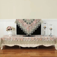 Nappe de table jacquard florale faite à la main avec bordure en dentelle, style moderne, imperméable, jetable, élégante, pour la décoration de la maison, mariage, restaurant