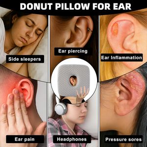 Almohada de Espuma Viscoelástica para Dormir de Lado, en Forma de Donut, para Aliviar el Dolor de Oreja y Prevenir la Inflamación por Pendientes - Product Image 5