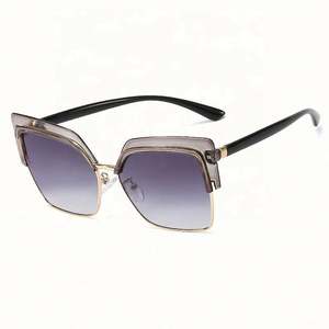 Nouvelles Lunettes de Soleil Vintage pour Femme, Demi-Montures, Style Cat Eye, Lunettes de Soleil Carrées Grandes UV400 pour Femmes 2021 - Product Image 2