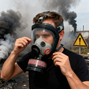 Full-<b>Face</b> Reusable Chemical Protective Respirator Replaceable Filters Two-Way Filter Mount Adjustable Nose Clip Eco-Friendly - Product Image 6