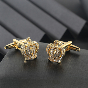 Mạ Vàng Thời Trang Tùy Chỉnh Cown Hình Rhinestone Phù Hợp Với Áo Sơ Mi Khuy Măng Sét - Product Image 1