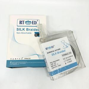 <span class=keywords><strong>Cassette</strong></span> non absorbable Sutures en soie usage vétérinaire Usp4-8/0 noir tressé Certificats Ce et ISO stériles de haute qualité - Product Image 1