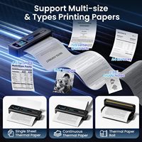 Printer Portabel Phomemo yang Ditingkatkan dengan Layar Sentuh, Printer Termal Nirkabel Bluetooth M832D Tanpa Tinta, Mendukung Ukuran US Letter & A4
