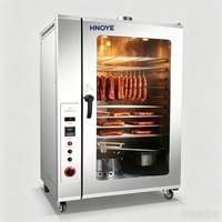Four à fumage électrique automatique à gaz haute productivité en acier inoxydable à 9 niveaux pour la cuisson de viande, de poisson et de légumes