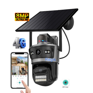 8MP 4k icsee aov 6x Zoom ống kính kép ba màn hình 24/7 ghi âm giám sát an ninh <span class=keywords><strong>ip</strong></span> ngoài trời wifi 4G GSM <span class=keywords><strong>Camera</strong></span> CCTV năng lượng mặt trời - Product Image 1