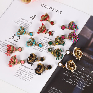 Pendientes Colgantes de Moda con Forma de Campana, Pendientes de Resina para Mujer, Joyería de Fiesta, Engaste de Aleación de Zinc 7579 - Product Image 1