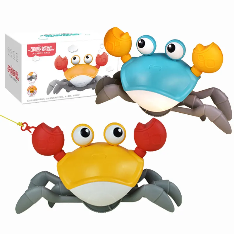 2022 Summer Outdoor Baby Cute Windup Beach Swim Water Games Clockwork trascinando Walking Crab Crawling Bath Shower Toys For Kids