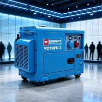 Générateur diesel silencieux 7 kW 230 V Yuchai YC7GFS-3 à châssis ouvert, type insonorisé et résistant aux intempéries pour toutes les saisons