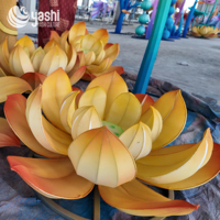 Lanternes de festival en soie véritable à thème floral de lotus, très populaires, pour décoration extérieure de parcs et spectacles de lanternes de Noël