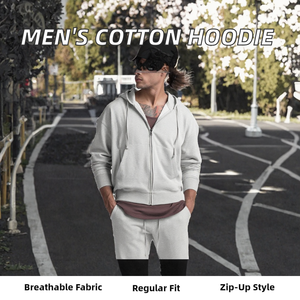Sudadera con Capucha y Cierre Completo para Hombre, Transpirable, Tejida, Informal, Deportiva, para Primavera y Otoño - Product Image 2