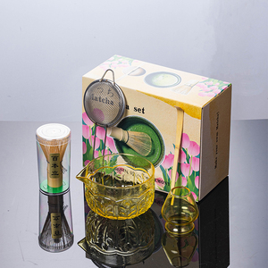 Ensemble <span class=keywords><strong>de</strong></span> thé en verre <span class=keywords><strong>de</strong></span> style japonais Japandi avec bol à matcha en forme d'épi <span class=keywords><strong>de</strong></span> <span class=keywords><strong>blé</strong></span>, accessoires, style dynastie Song, résistant à la chaleur, écologique, qualité alimentaire, personnalisé - Product Image 3
