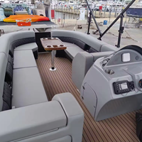 Bateau ponton de pêche en aluminium soudé de 8,2 m (27 pieds) fabriqué en Chine, certifié CE, moteur hors-bord de 150 CV, 40-50 km/h, télécommande