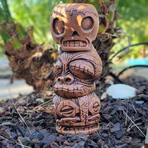 Florero de cerámica hecho a mano, vaso con forma de hueso, jarrón para decoración del hogar, Tiki Tony's Head Stack Cup, taza Tiki de cóctel - Product Image 6