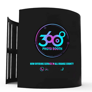 บูธถ่ายรูป360ตู้แบบเกลียวพร้อมอุปกรณ์ประกอบฉากฟรีตู้สตูดิโอถ่ายภาพทำจากไม้สีน้ำตาลเข้มพร้อมฉากหลัง - Product Image 1