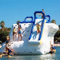 Structure de jeu aquatique gonflable géante avec mur d'escalade, toboggan aquatique et iceberg gonflable pour parc aquatique