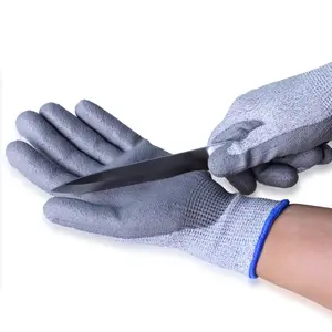 Factory PU Palm Coating Glove anti-cut PU Coated work Safety Glove for electronical product line