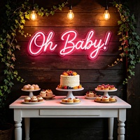 Letrero de Neón Personalizado 'Oh Baby', Luz LED con Mensaje Personalizado, Decoración de Pared Acrílica para Baby Shower, Boda, Fondo para Fotos, Lámpara Decorativa para Fiestas