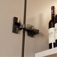 Charnière de meuble 3D en nickel noir, amortisseur bidirectionnel, charnière à fermeture douce, charnière hydraulique pour armoire de cuisine, porte en aluminium ou en verre